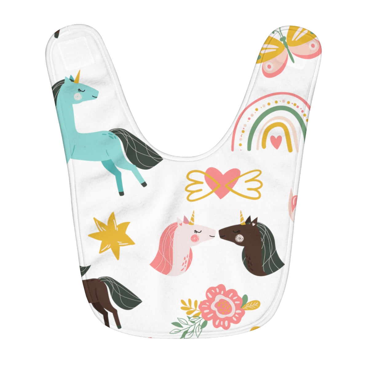 Unicorns & Rainbows Fleece Baby Bib