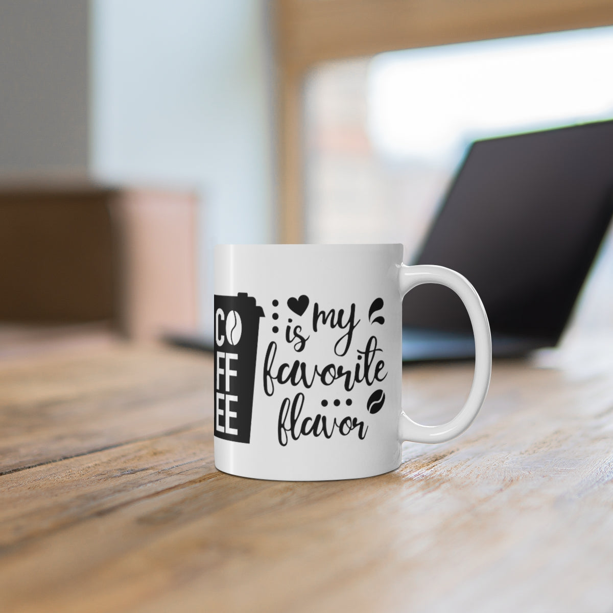 Coffee Is My Favourite Flavour Ceramic Coffee Cups, 11oz, 15oz