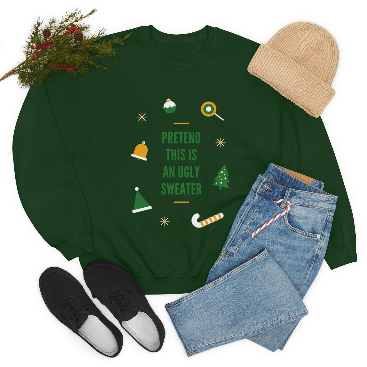 Pretend This is An Ugly Sweater Unisex Heavy Blend™ Crewneck Sweatshirt