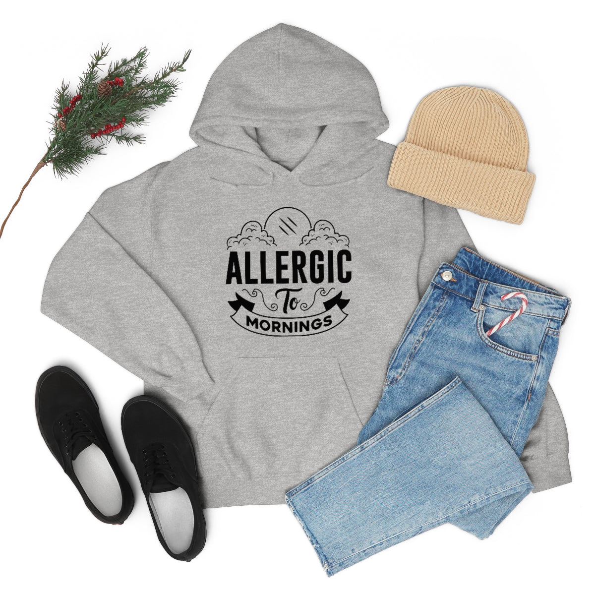 Allergic To Mornings Unisex Heavy Blend™ Hooded Sweatshirt