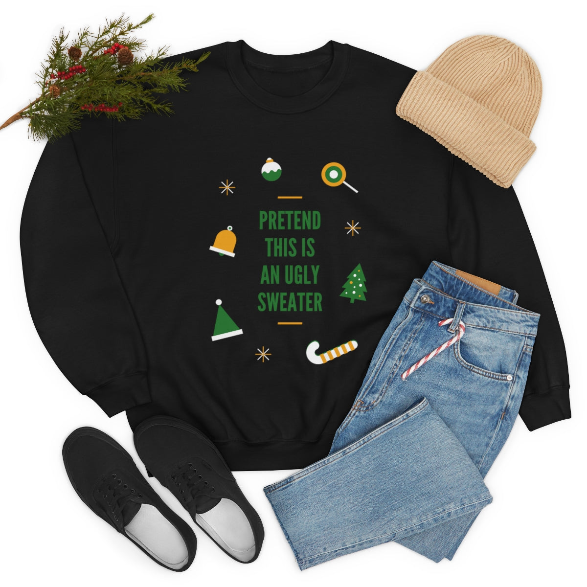 Pretend This is An Ugly Sweater Unisex Heavy Blend™ Crewneck Sweatshirt