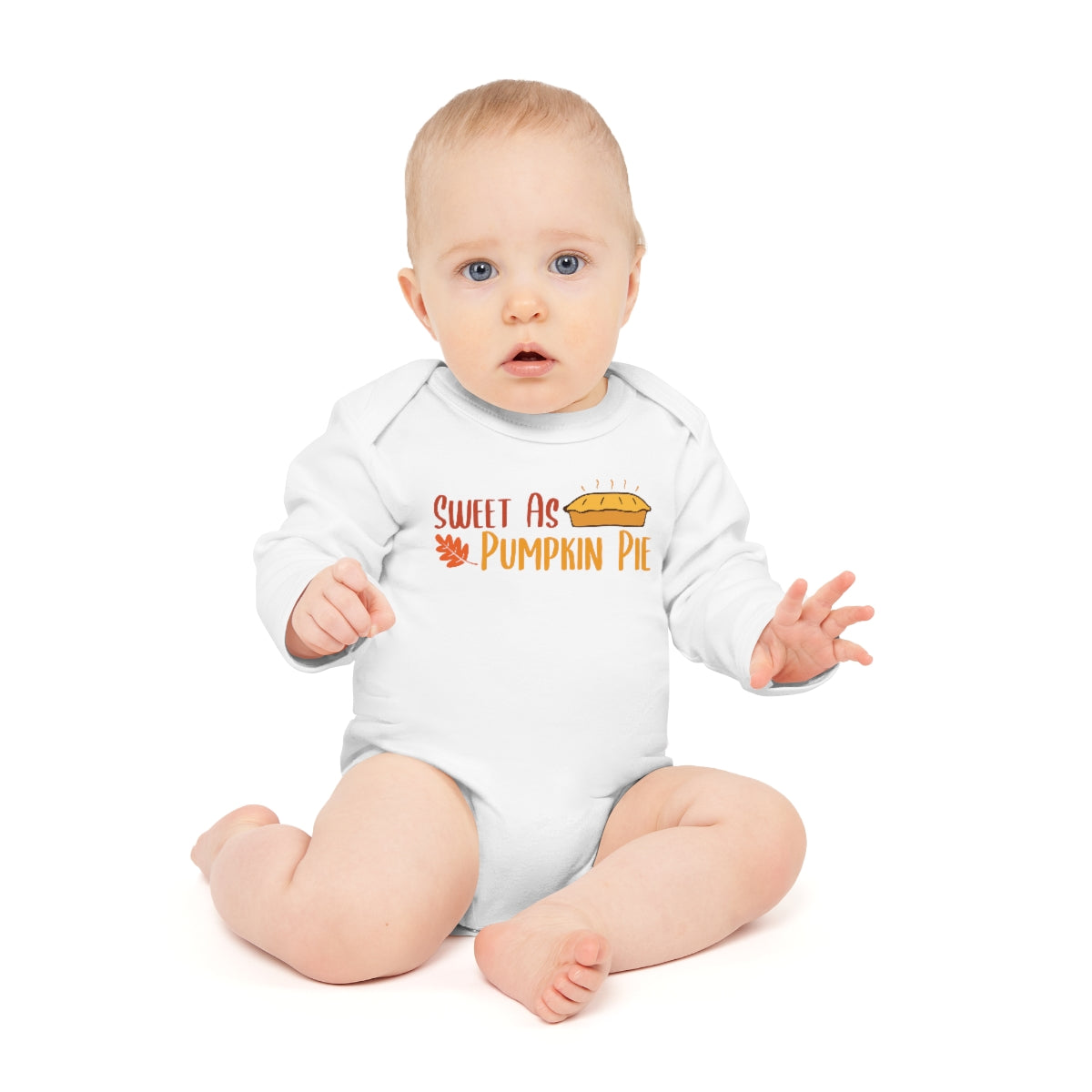 Sweet As Pumpkin Pie Baby Long-Sleeve Organic Bodysuit