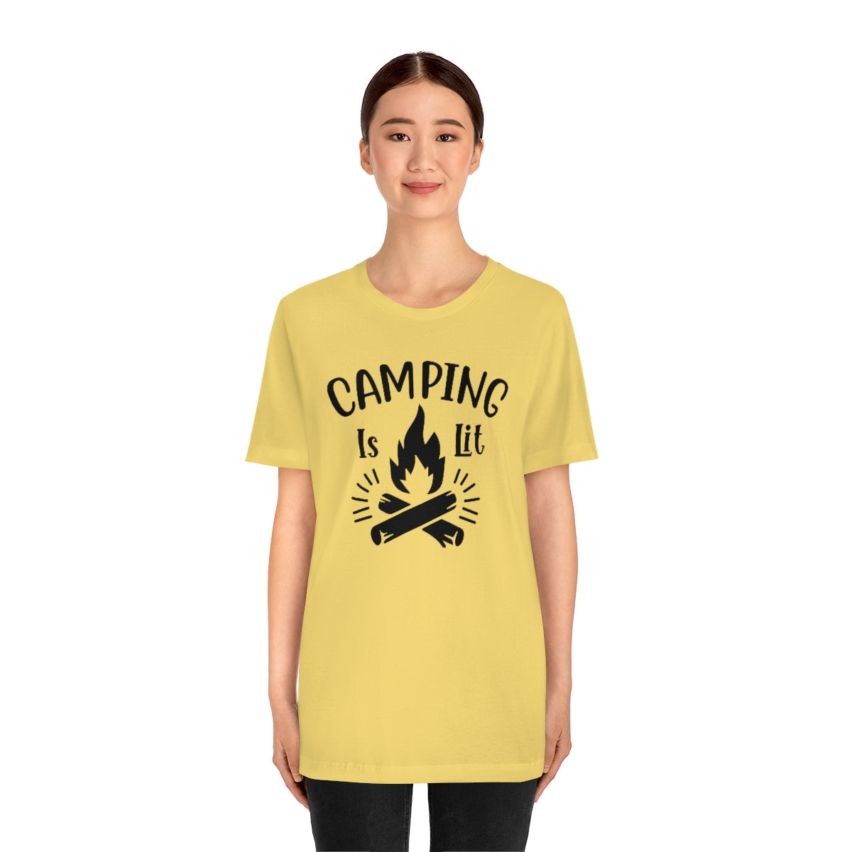 Camping is Lit Unisex Jersey Short Sleeve Tee