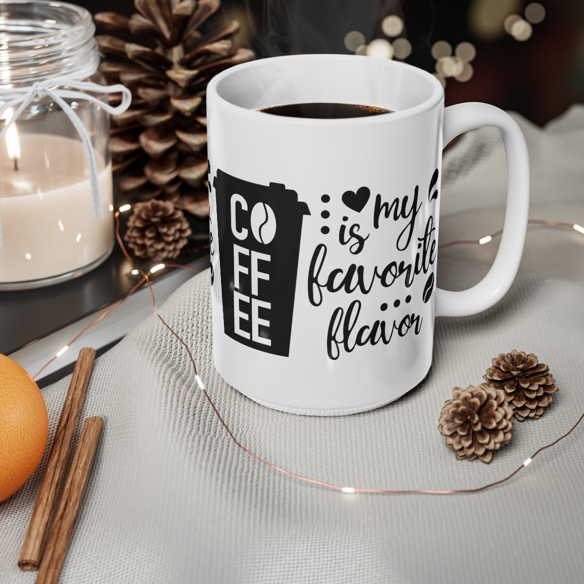 Coffee Is My Favourite Flavour Ceramic Coffee Cups, 11oz, 15oz