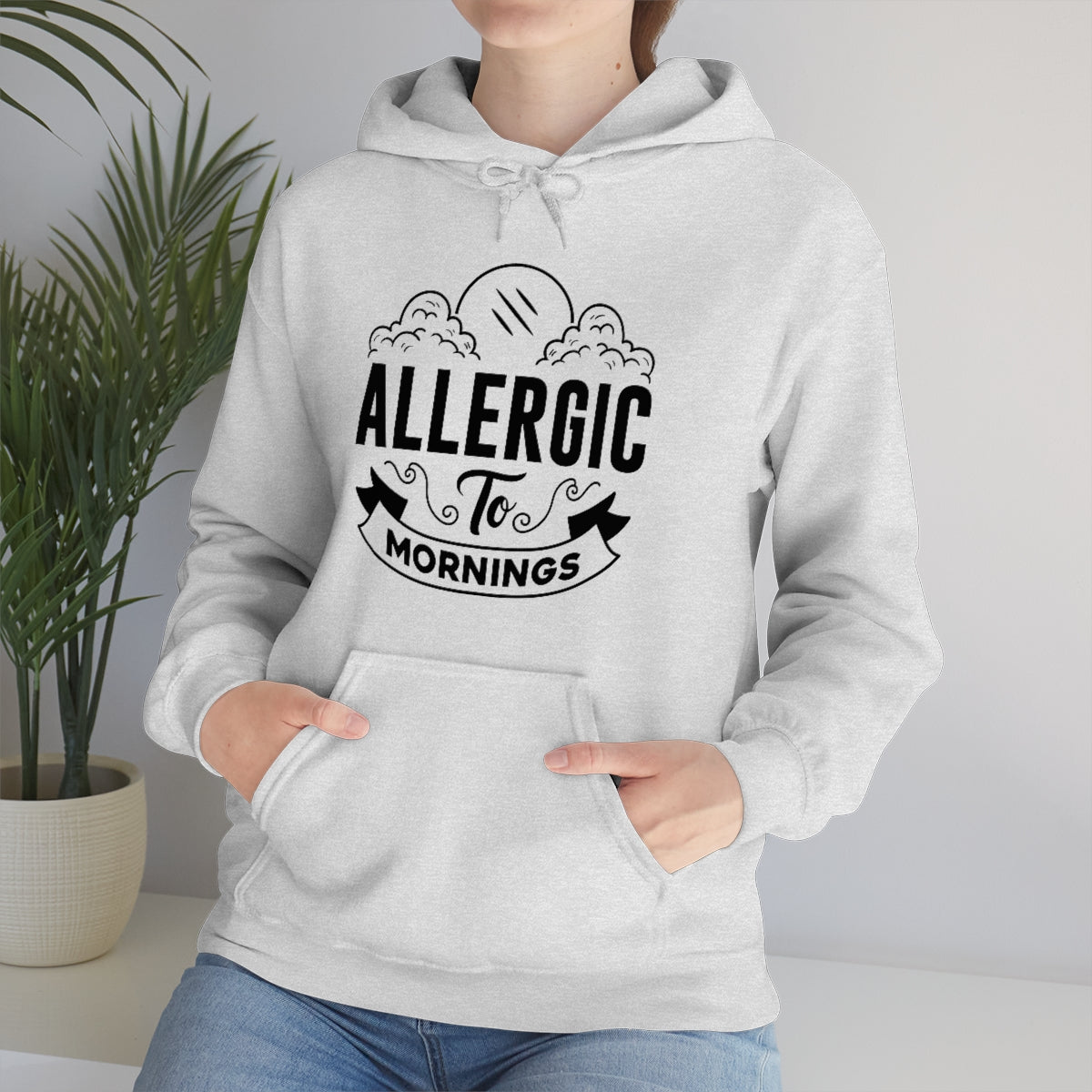 Allergic To Mornings Unisex Heavy Blend™ Hooded Sweatshirt