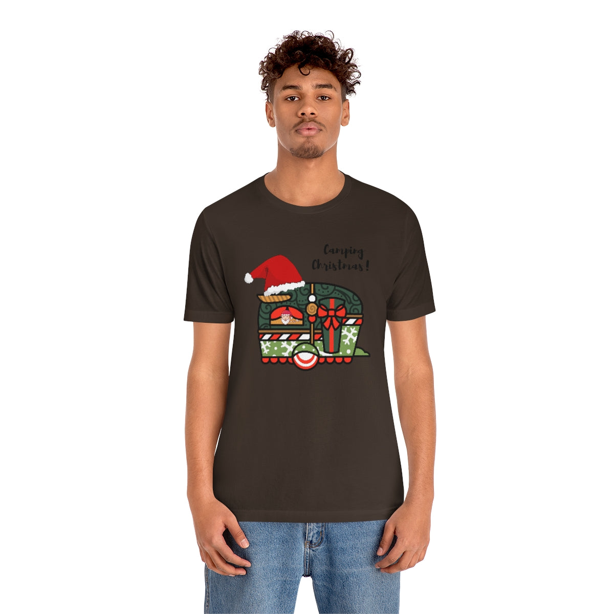 Camping Christmas Unisex Jersey Short Sleeve Tee