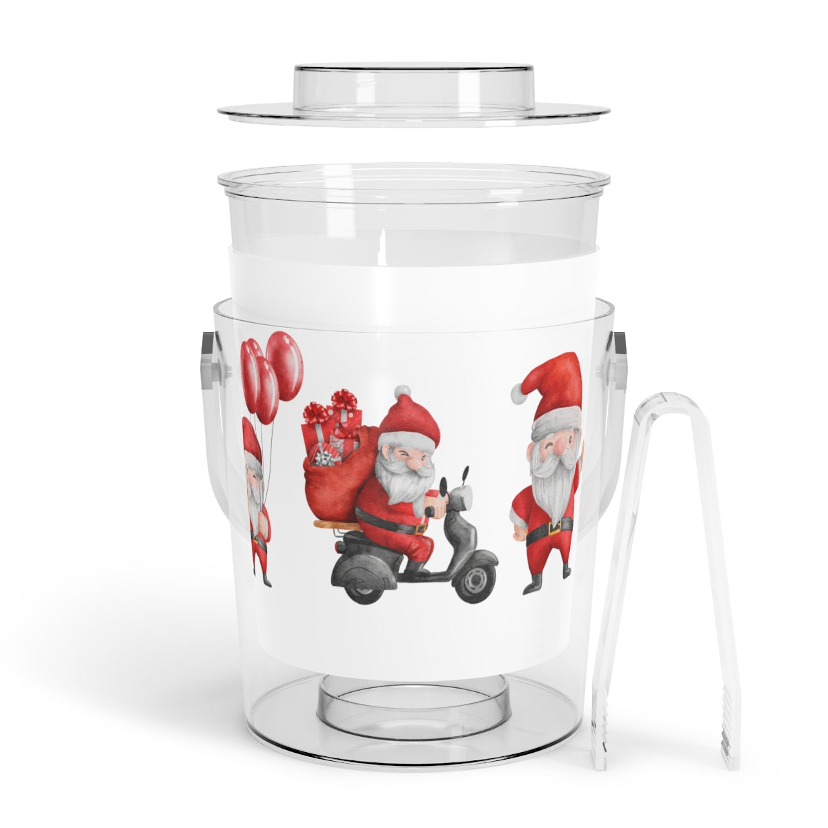 Christmas Santas Ice Bucket with Tongs