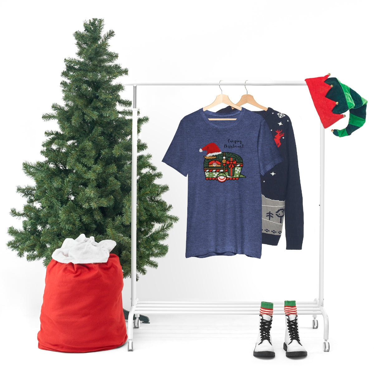 Camping Christmas Unisex Jersey Short Sleeve Tee