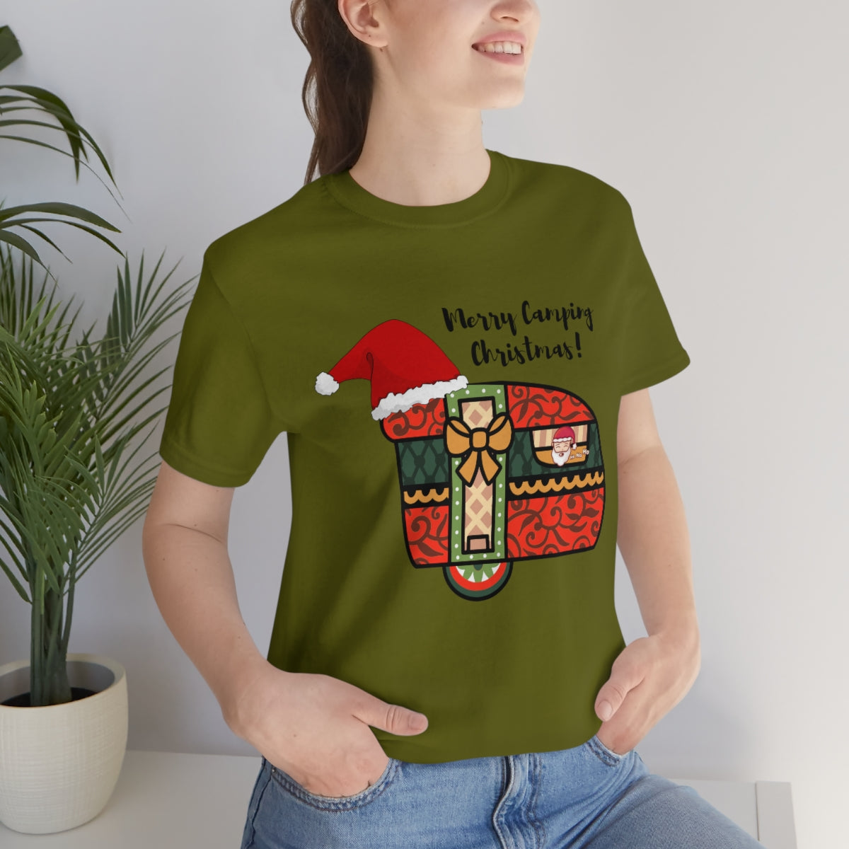 Merry Camping Christmas Unisex Jersey Short Sleeve Tee