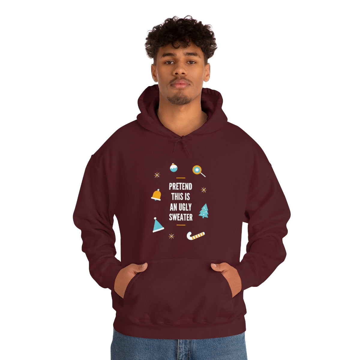 Pretend This is an Ugly Sweater Unisex Heavy Blend™ Hooded Sweatshirt