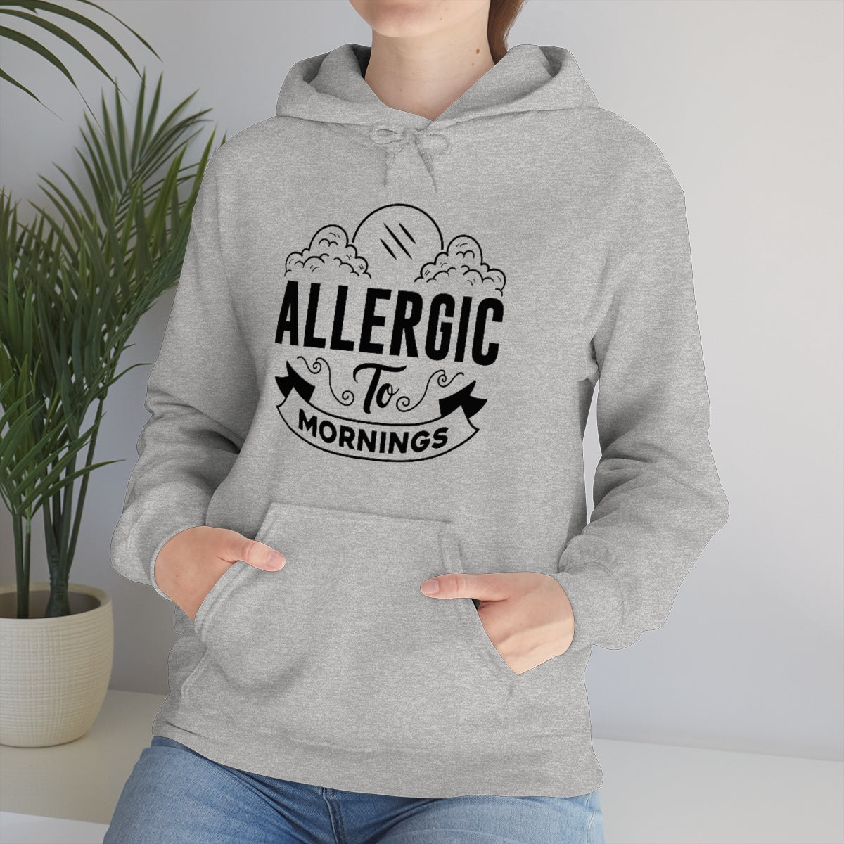 Allergic To Mornings Unisex Heavy Blend™ Hooded Sweatshirt