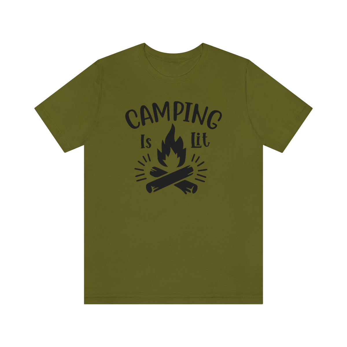 Camping is Lit Unisex Jersey Short Sleeve Tee