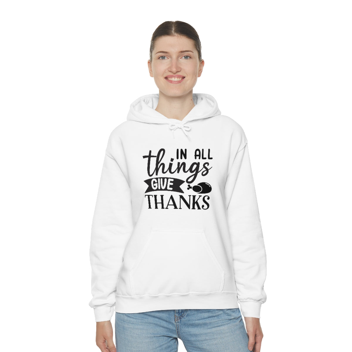 In All Things Give Thanks Unisex Heavy Blend™ Hooded Sweatshirt