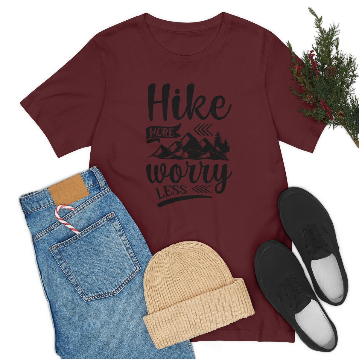 Hike More Worry Less Unisex Jersey Short Sleeve Tee