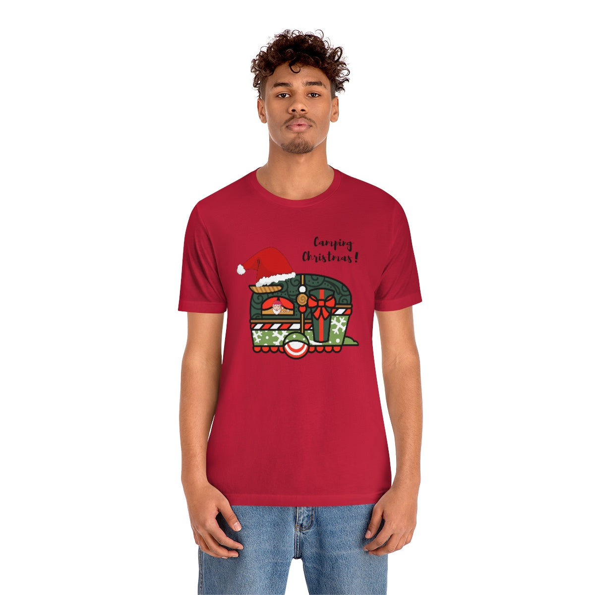 Camping Christmas Unisex Jersey Short Sleeve Tee