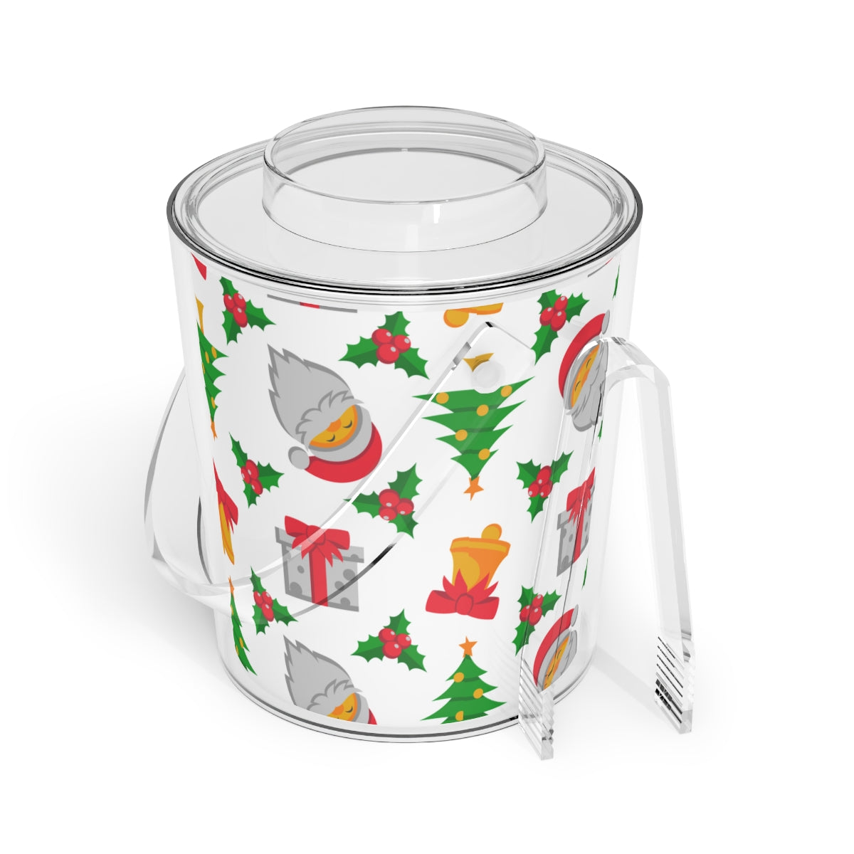 Christmas Ice Bucket with Tongs