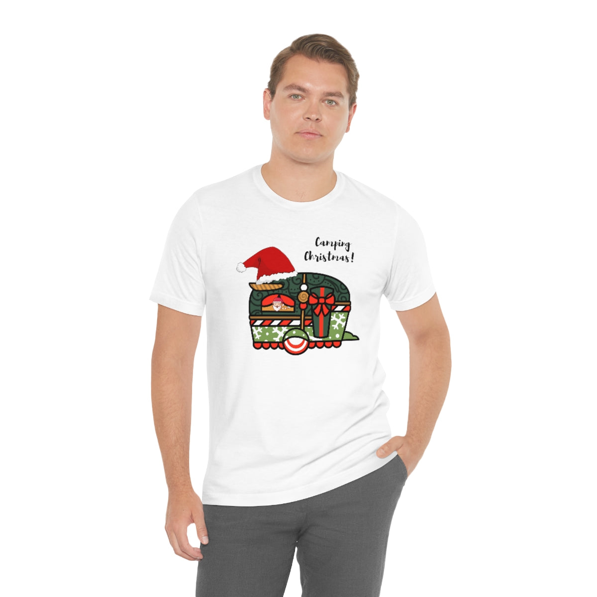 Camping Christmas Unisex Jersey Short Sleeve Tee