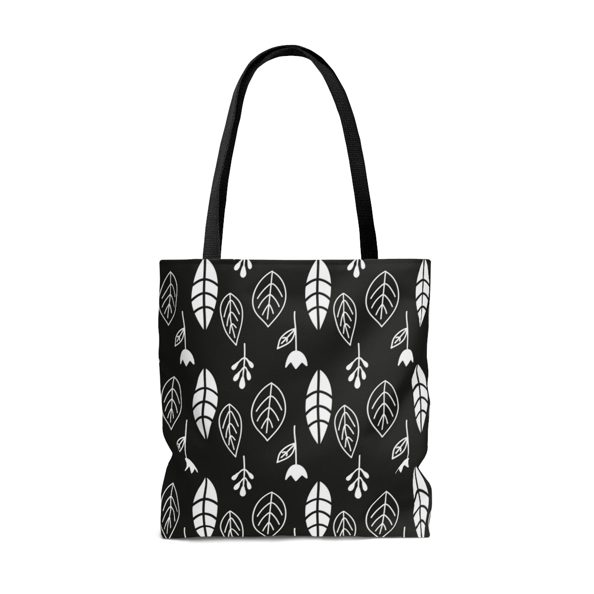 Leaves Black & White Scandi Christmas  Tote Bag