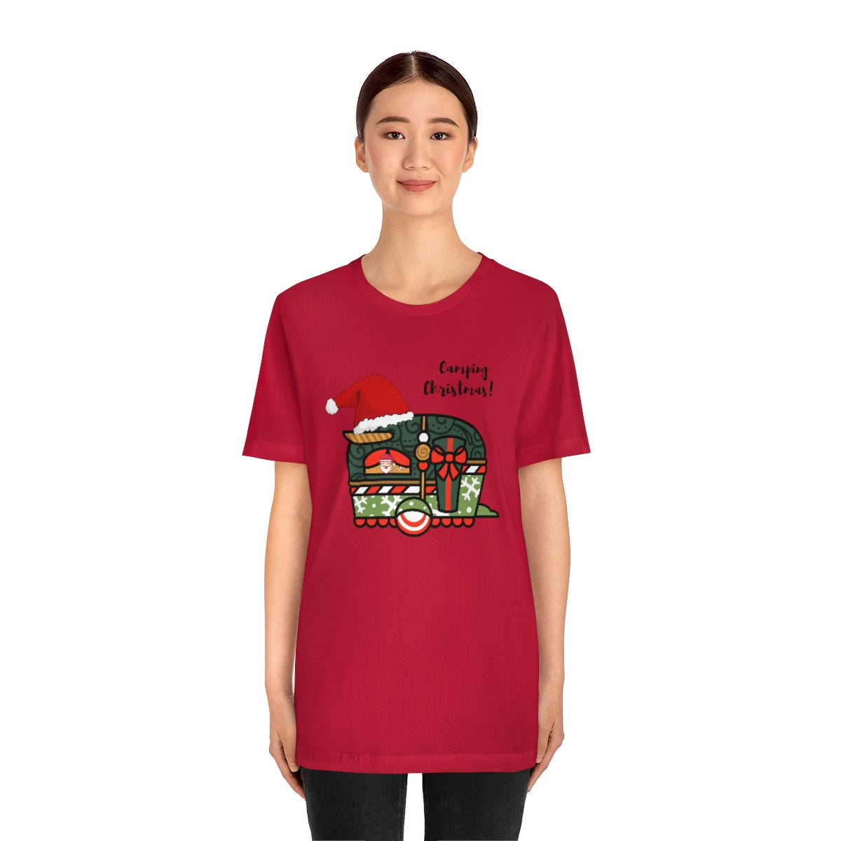 Camping Christmas Unisex Jersey Short Sleeve Tee