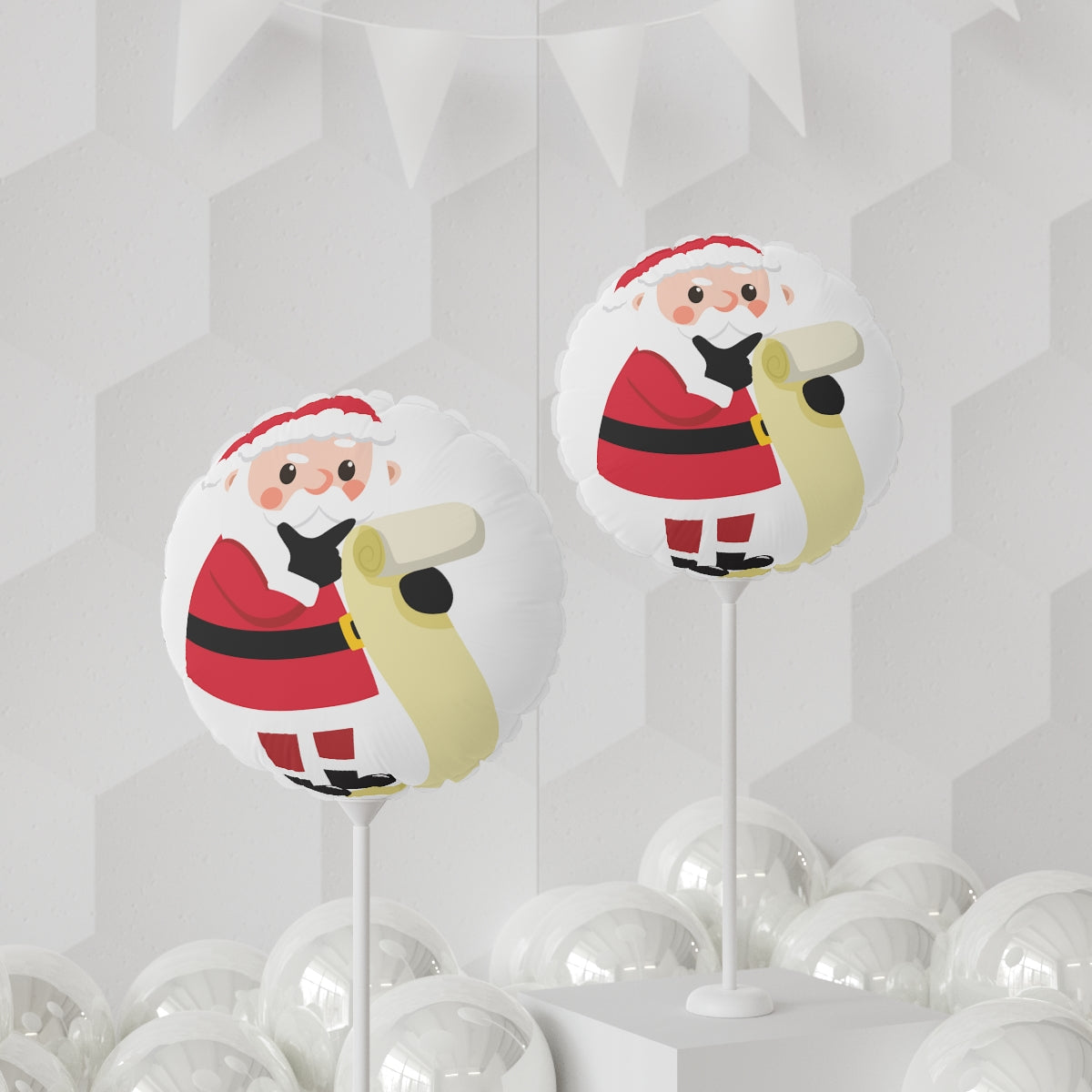 Santa Claus Christmas Balloons (Round and Heart-shaped), 11"