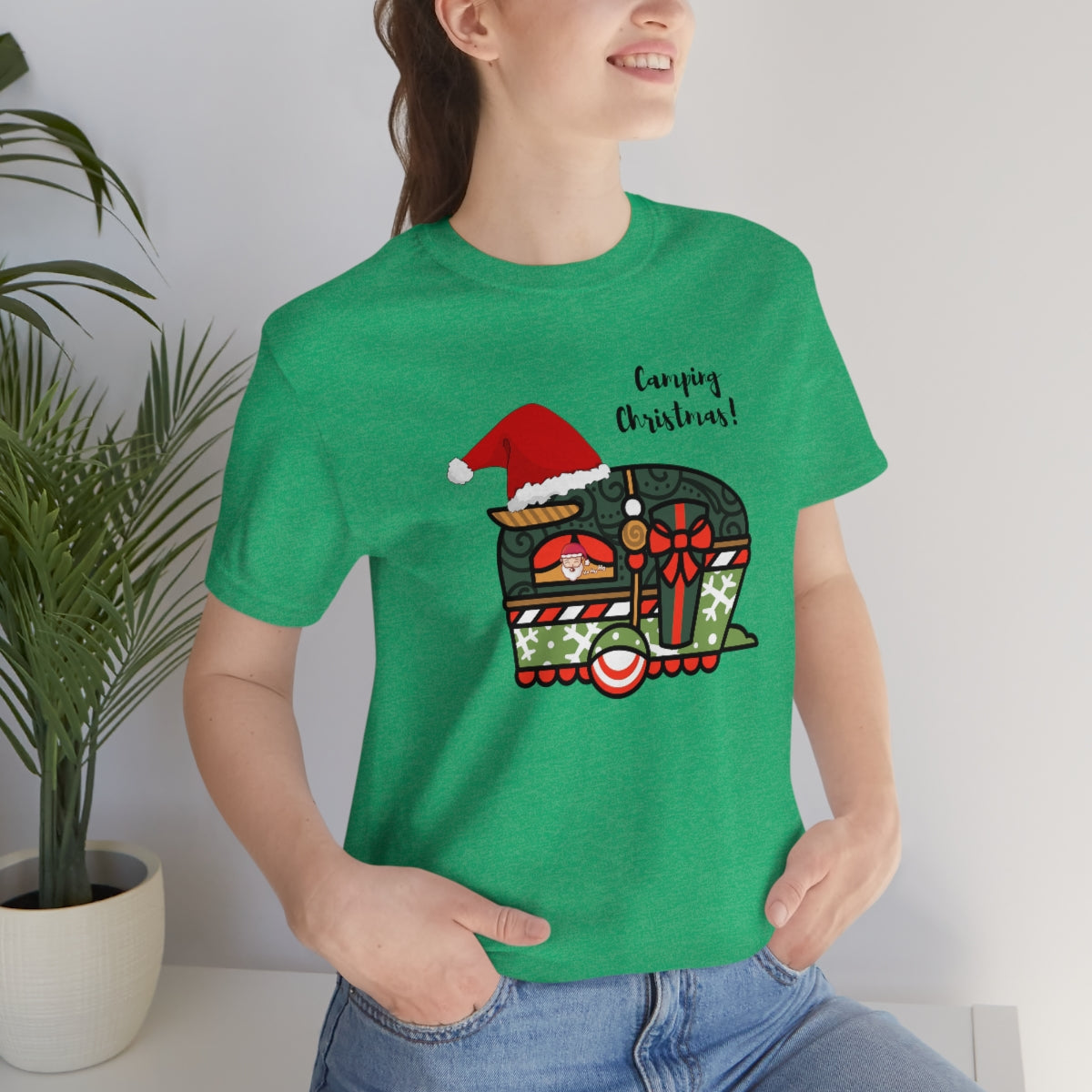 Camping Christmas Unisex Jersey Short Sleeve Tee