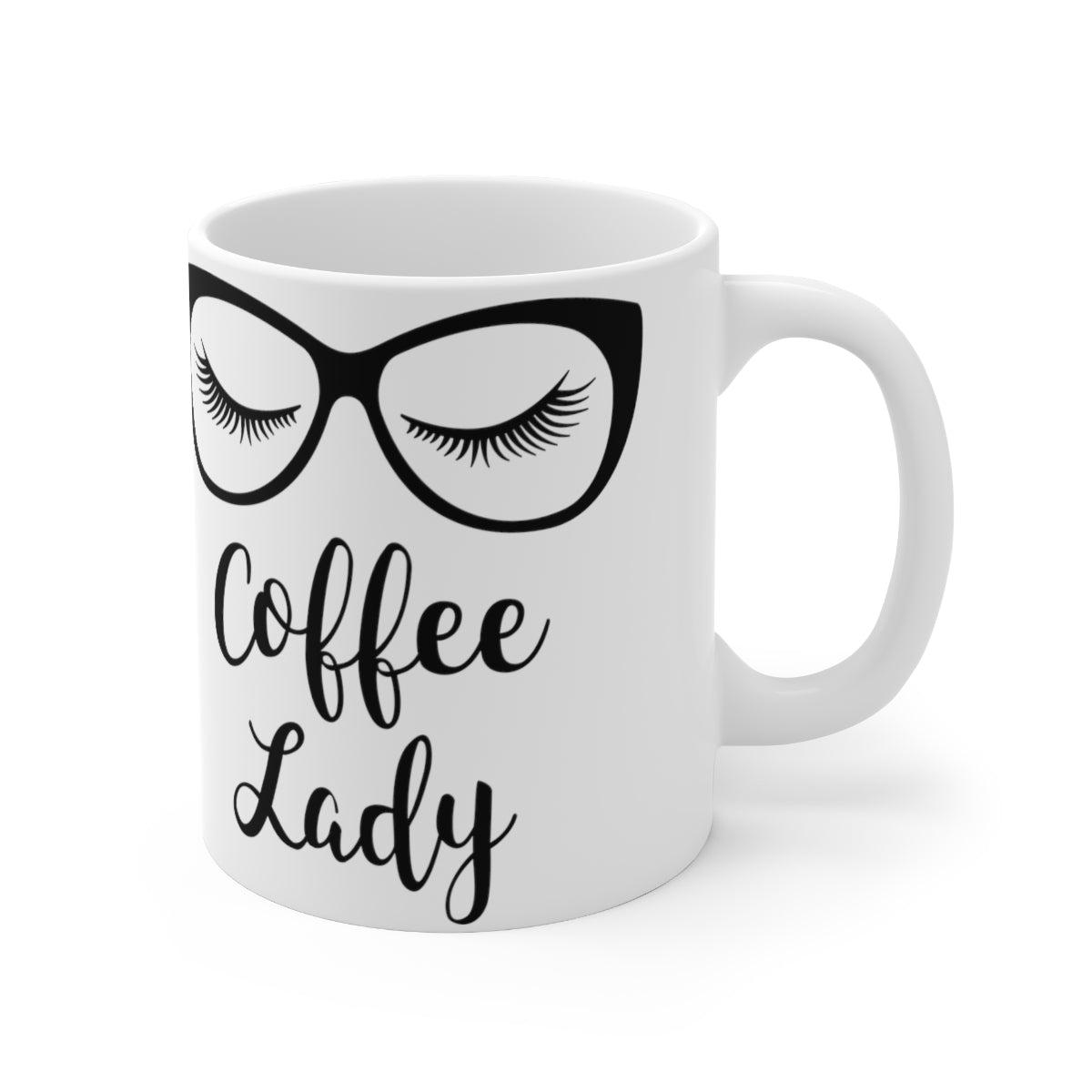 Coffee Lady Ceramic Coffee Cups, 11oz, 15oz