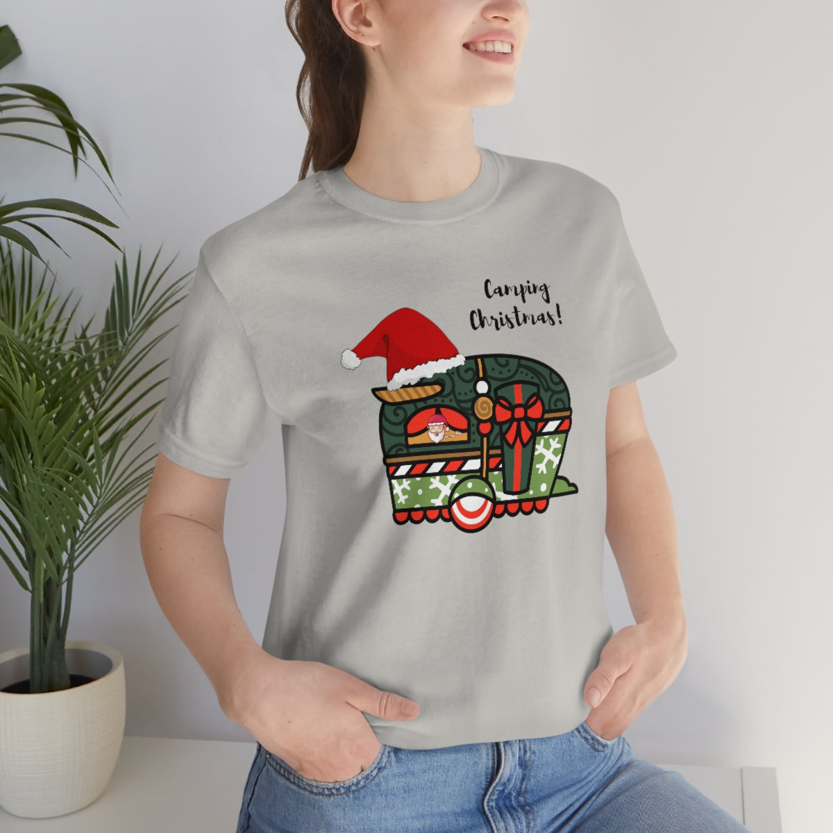 Camping Christmas Unisex Jersey Short Sleeve Tee