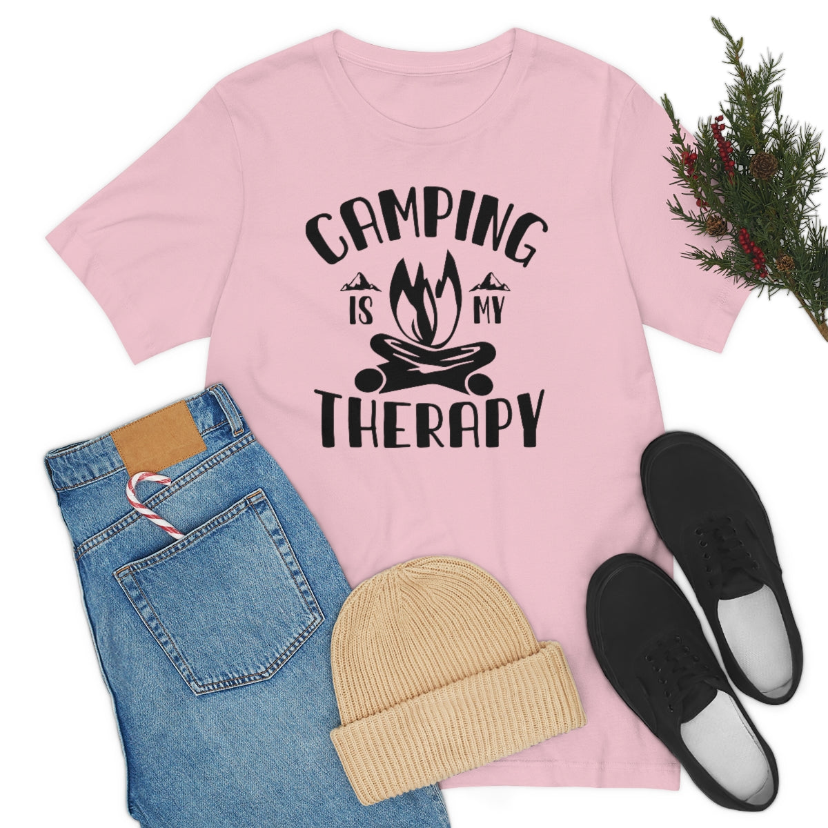 Camping is My Therapy Unisex Jersey Short Sleeve Tee