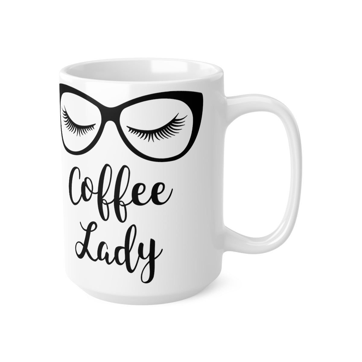 Coffee Lady Ceramic Coffee Cups, 11oz, 15oz