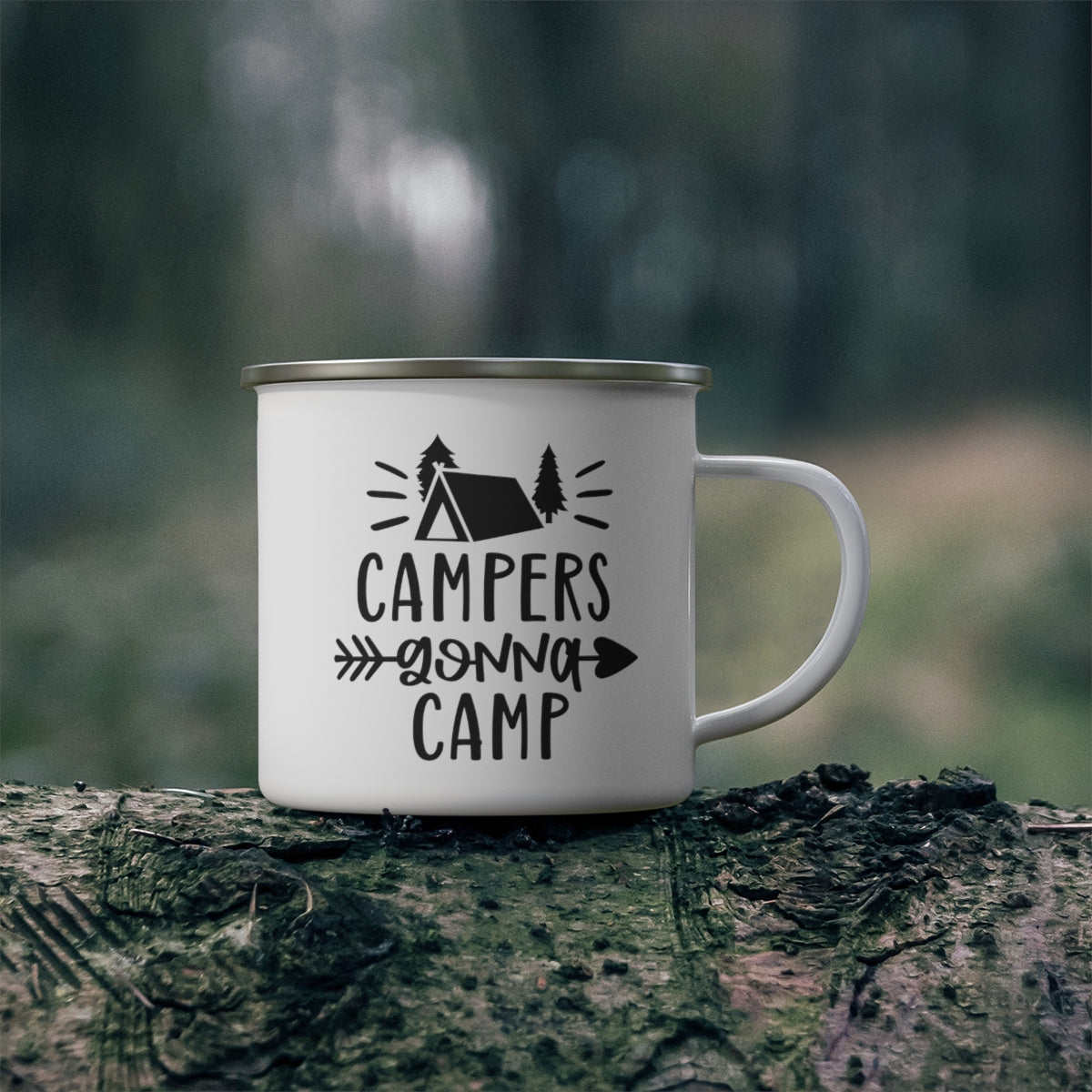 Campers Gonna Camp Enamel Camping Mug