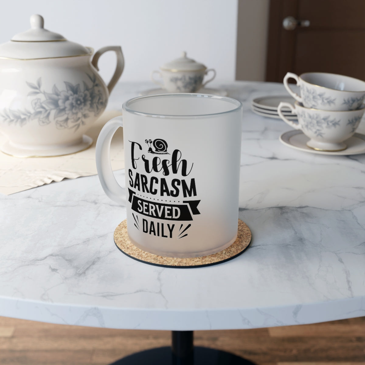 Fresh Sarcasm Served Daily Frosted Glass Mug