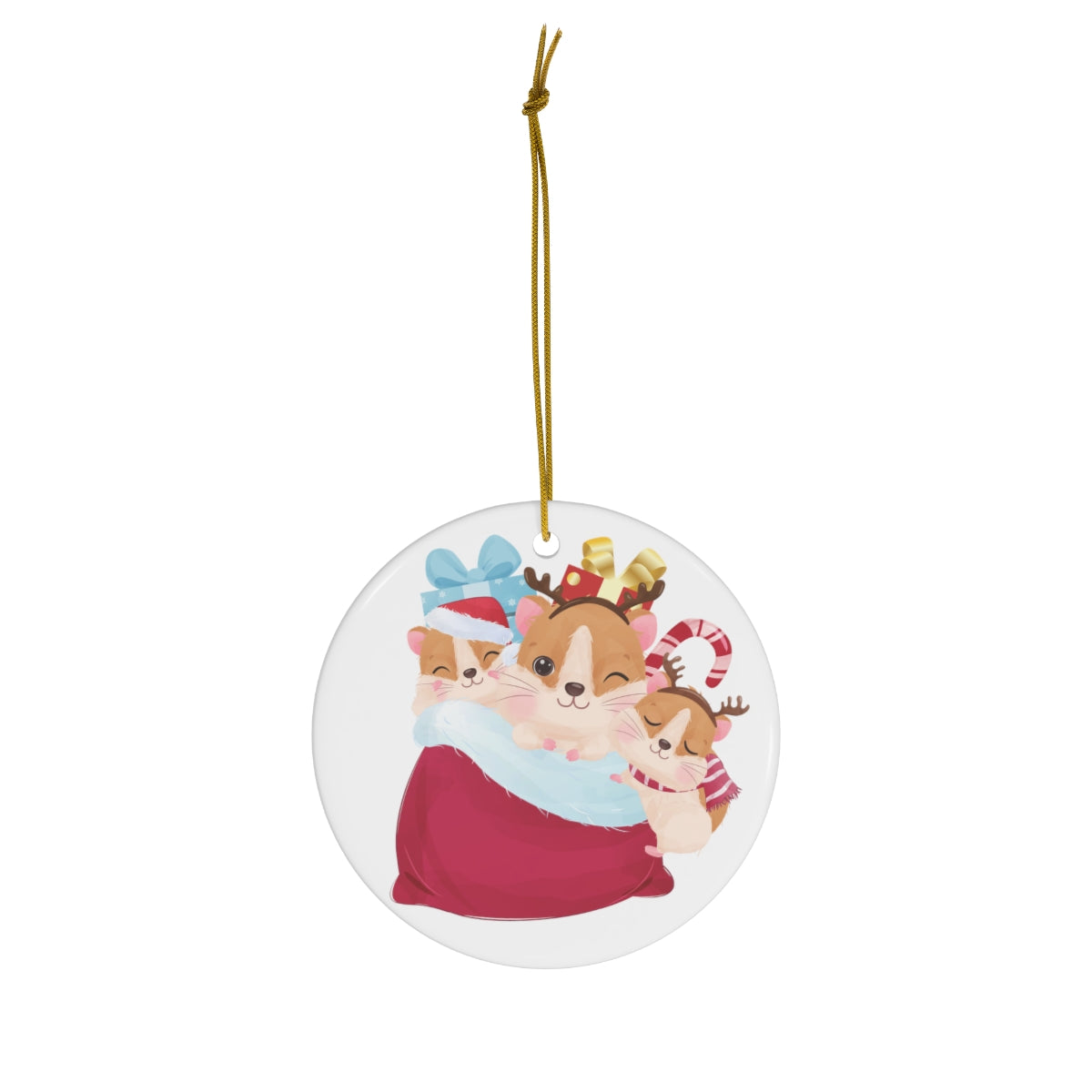 Cute Mom & Baby Christmas Ceramic Ornament, 1-Pack