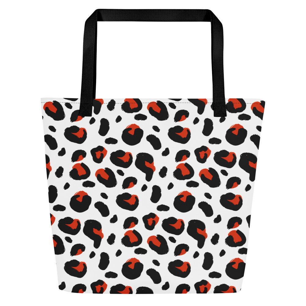 Leopard Print All-Over Print Large Tote Bag