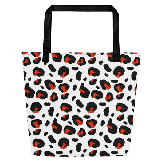 Leopard Print All-Over Print Large Tote Bag