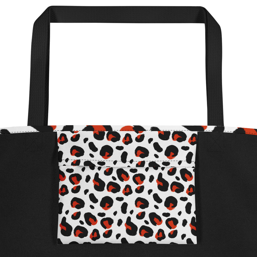 Leopard Print All-Over Print Large Tote Bag