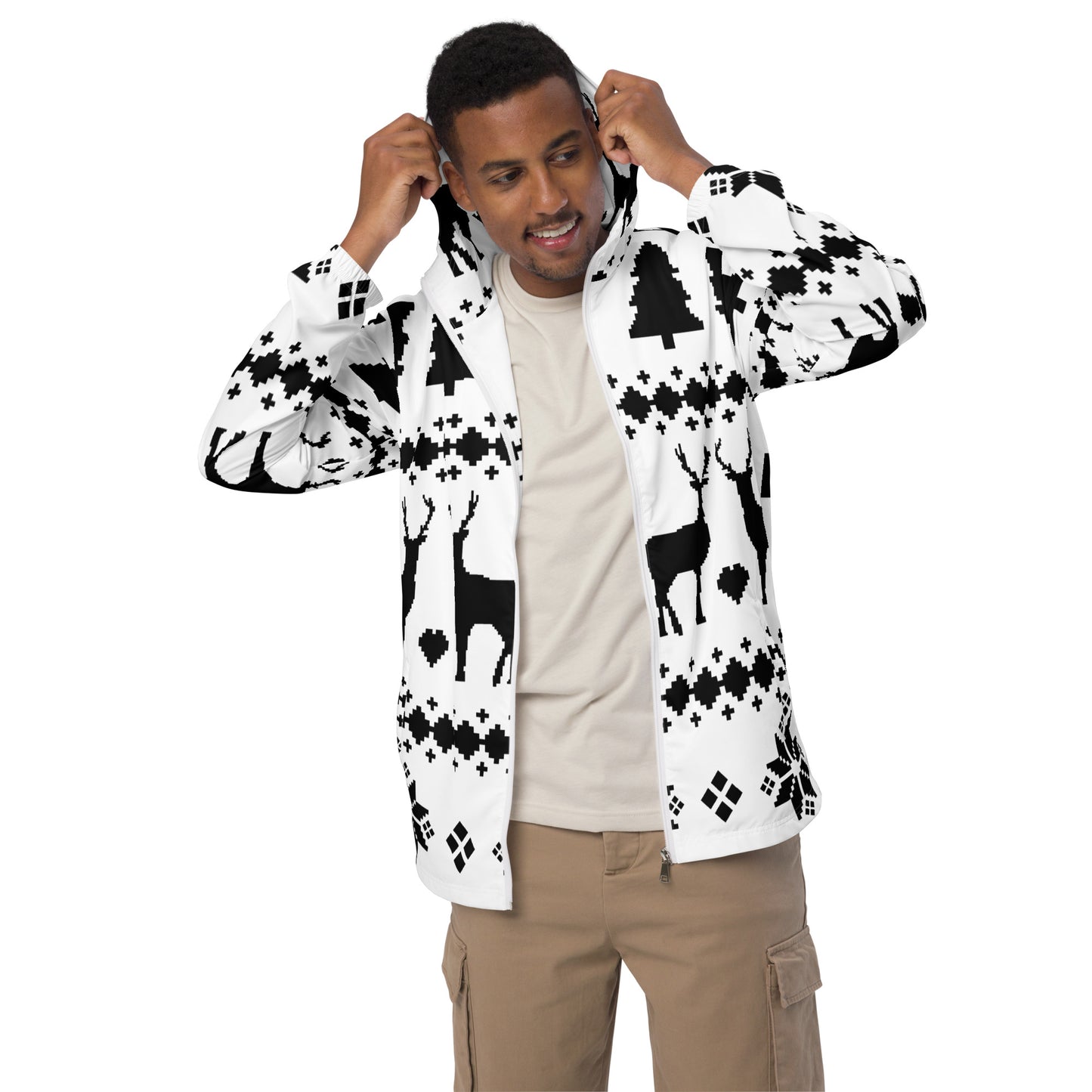 Nordic Print Christmas Men’s windbreaker