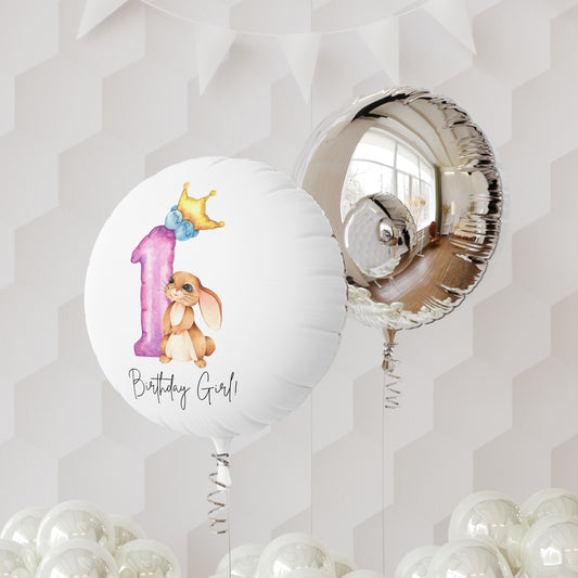 1 Birthday Girl Happy 1st Birthday Helium Balloon