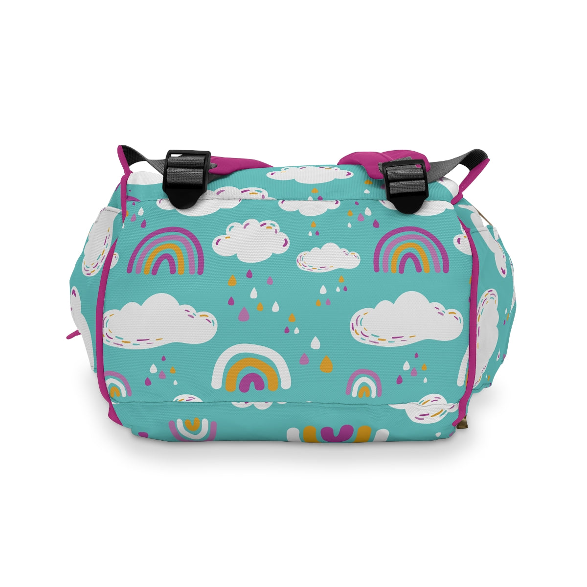 Rainbows Raindrops and Clouds Multifunctional Baby Diaper Backpack