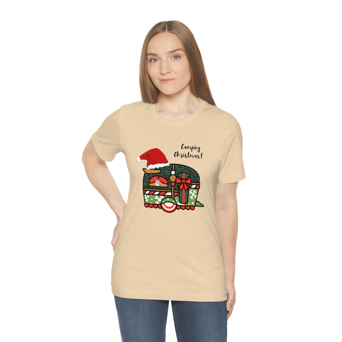 Camping Christmas Unisex Jersey Short Sleeve Tee