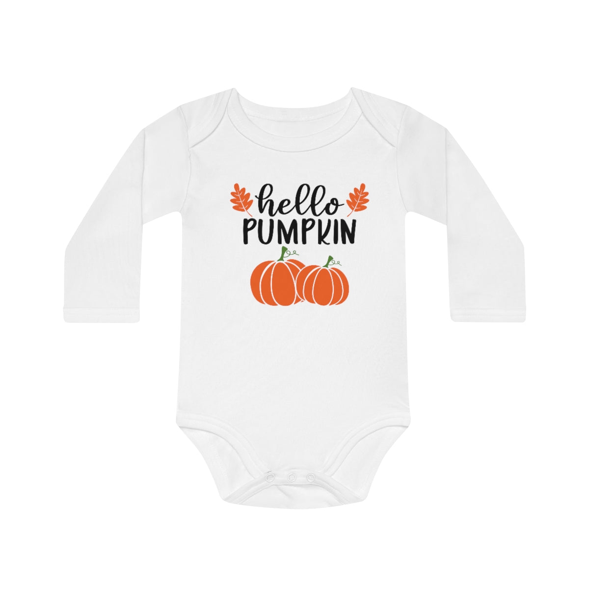 Hello Pumpkin Baby Long-Sleeve Organic Bodysuit