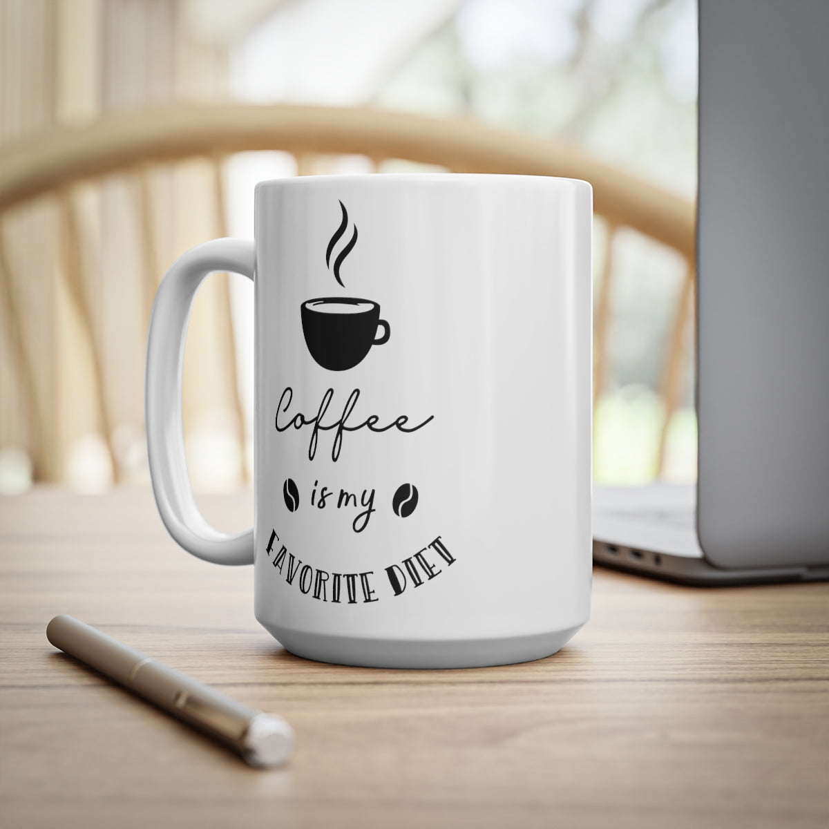 Coffee Is My Favourite Diet Ceramic Coffee Cups, 11oz, 15oz