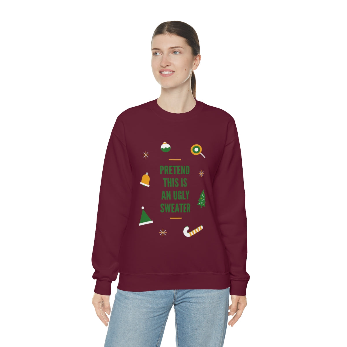 Pretend This is An Ugly Sweater Unisex Heavy Blend™ Crewneck Sweatshirt