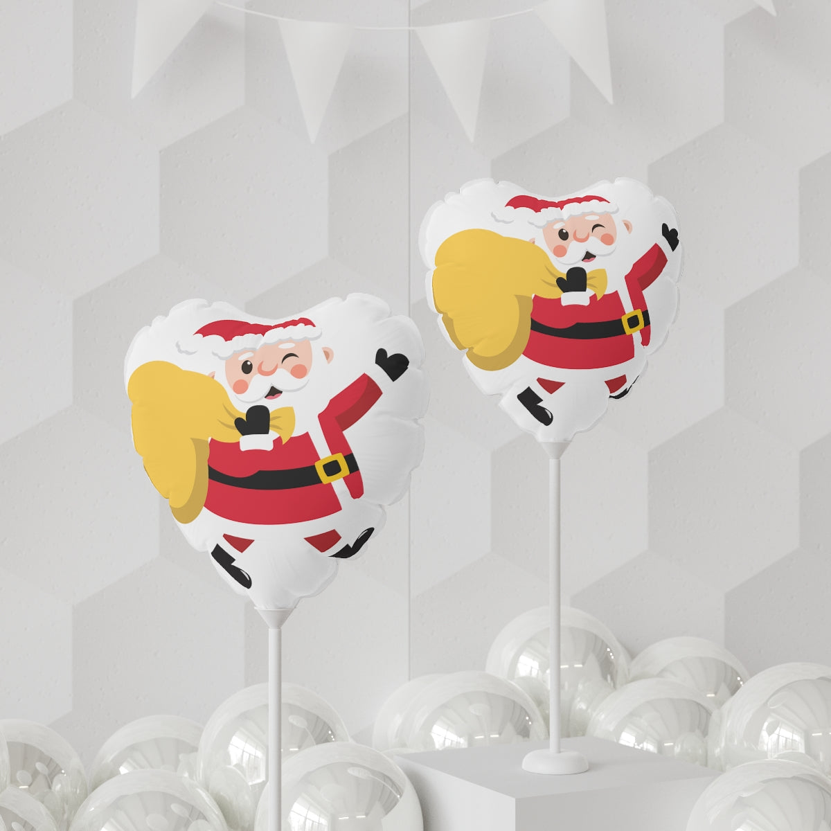 Santa Claus Christmas Balloons (Round and Heart-shaped), 11"