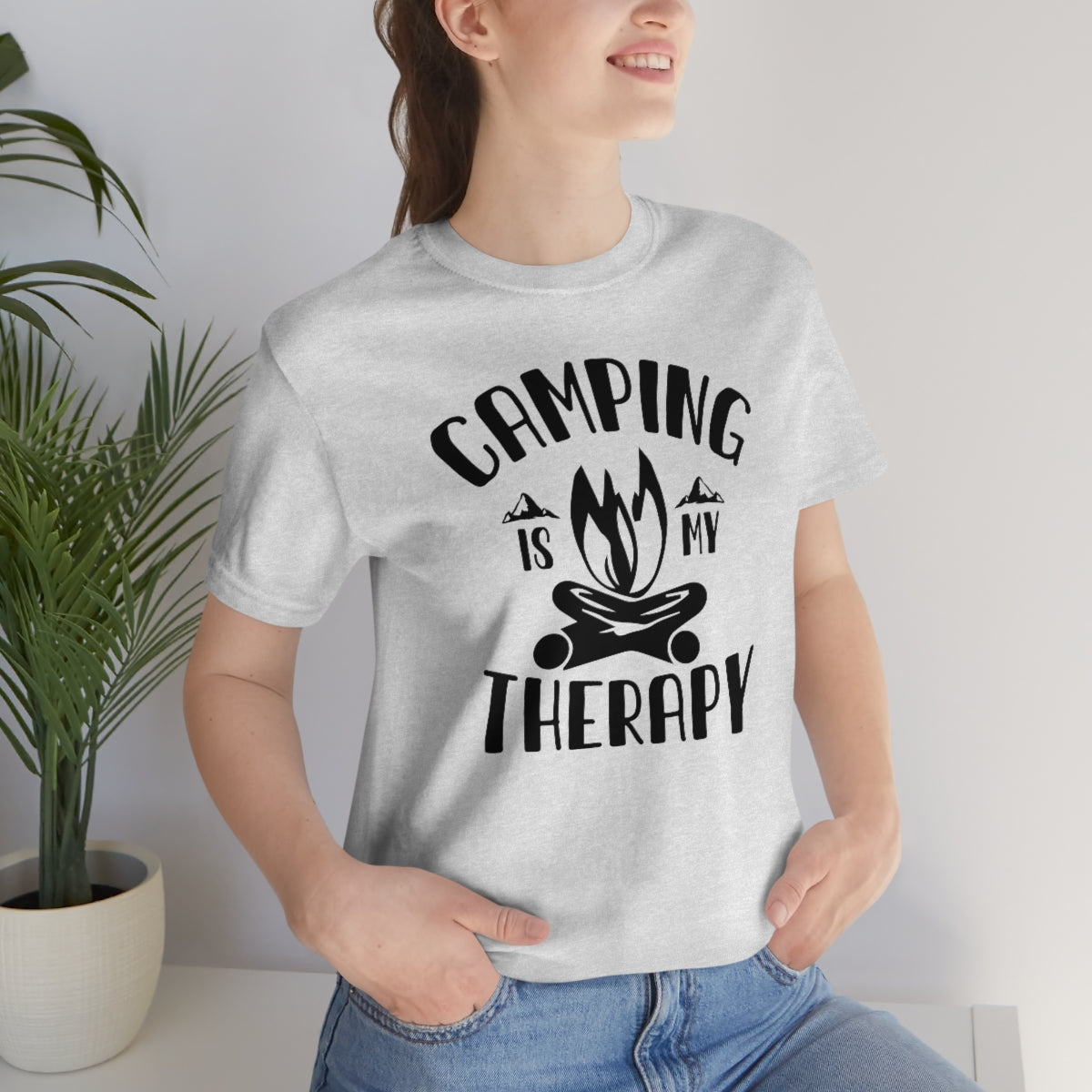 Camping is My Therapy Unisex Jersey Short Sleeve Tee