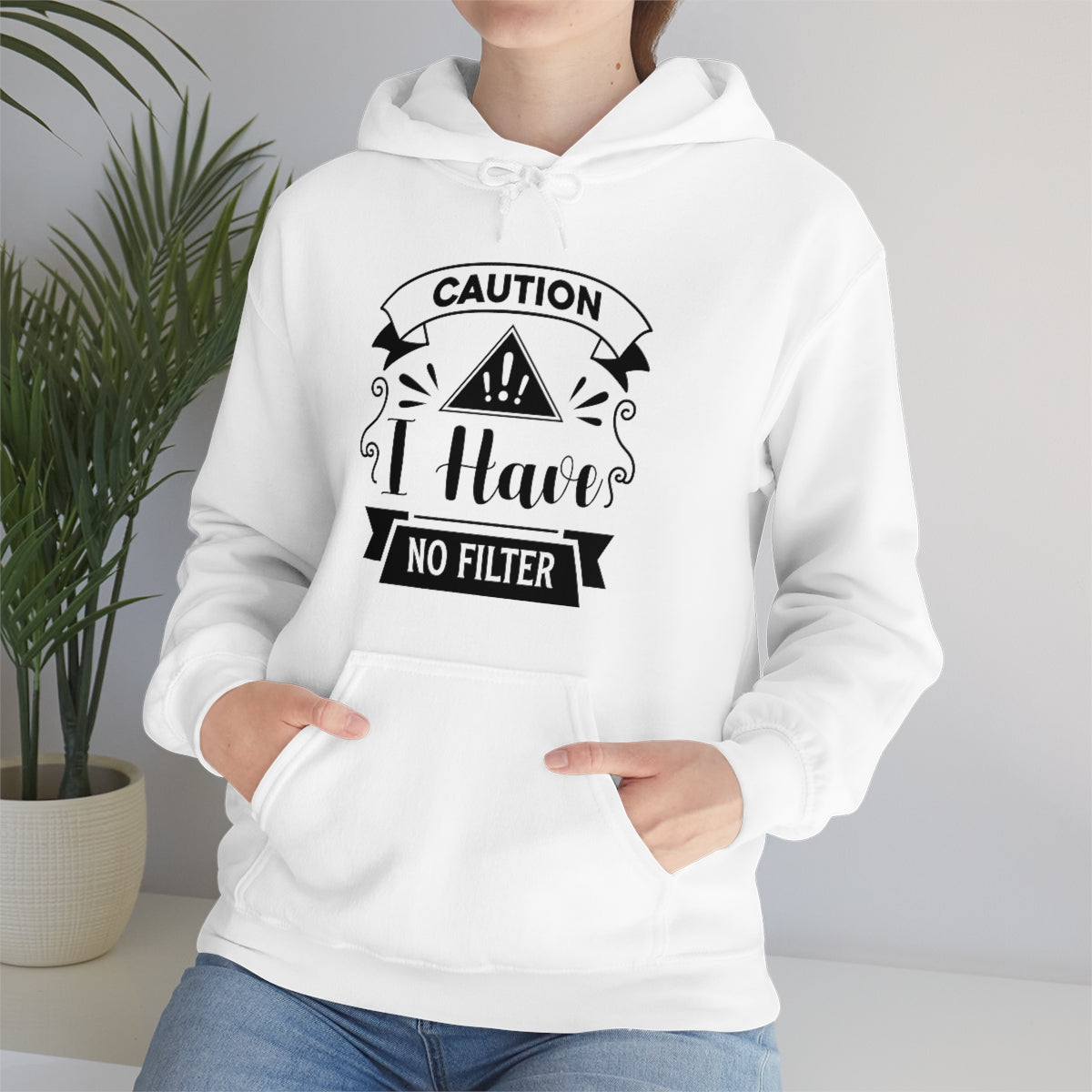 Caution I Have No Filter Unisex Heavy Blend™ Hooded Sweatshirt