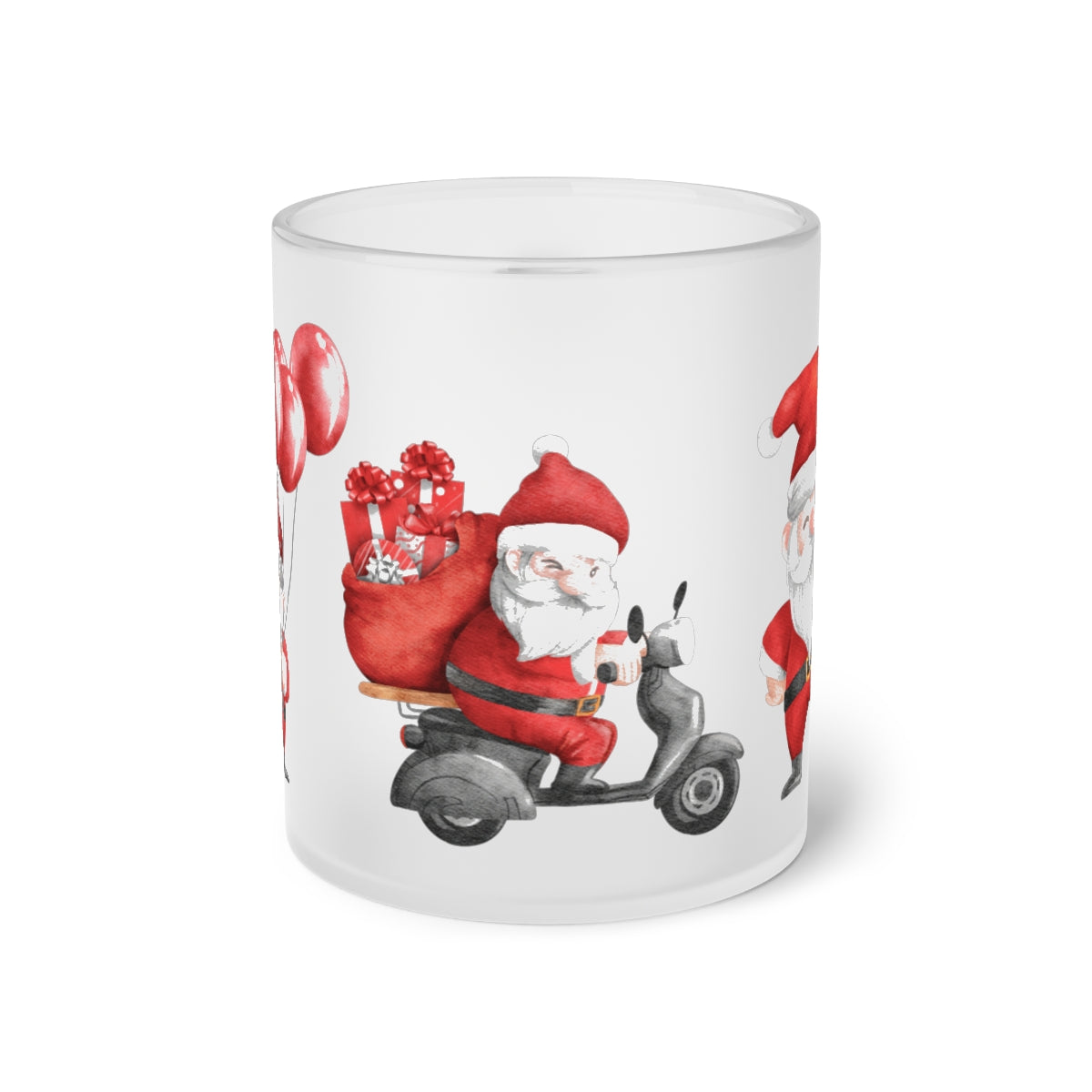 Christmas Santa Frosted Glass Mug