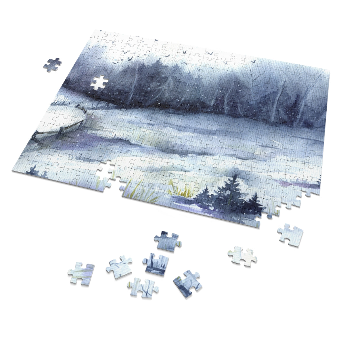 Snow Covered Winter Landscape Jigsaw Puzzle (30, 110, 252, 500,1000-Piece)