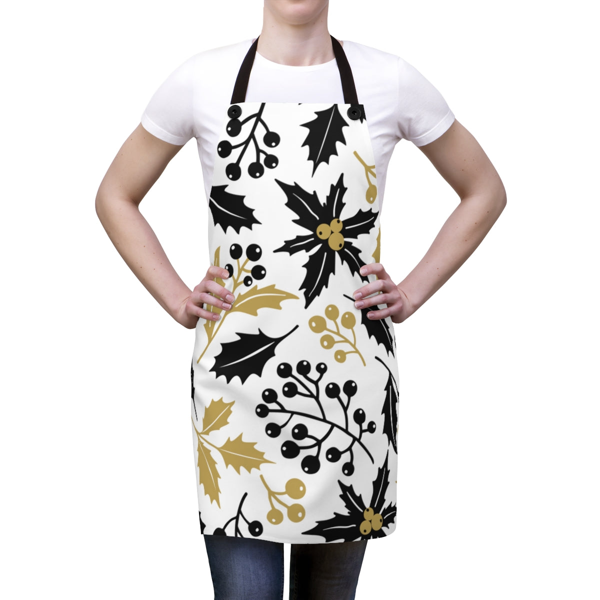 Christmas Black & Gold Apron