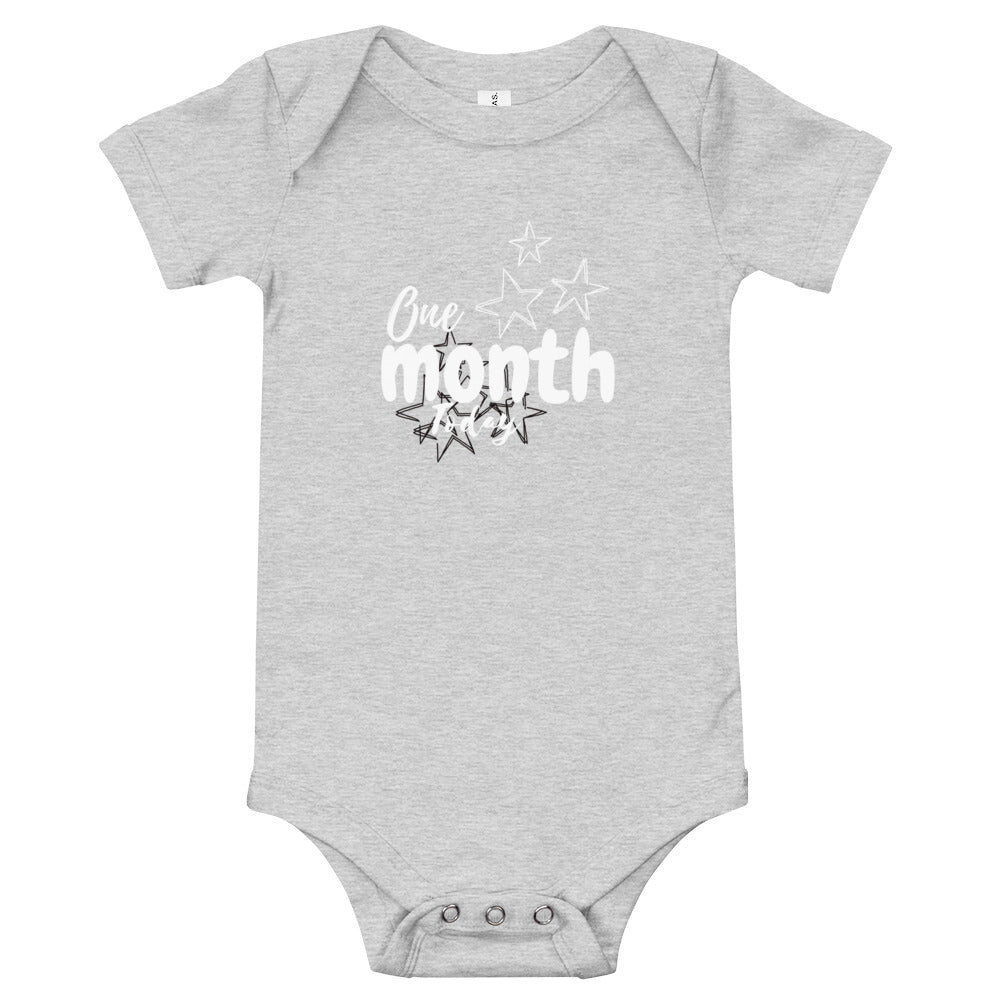 One Month Today Baby short sleeve one piece bodysuit