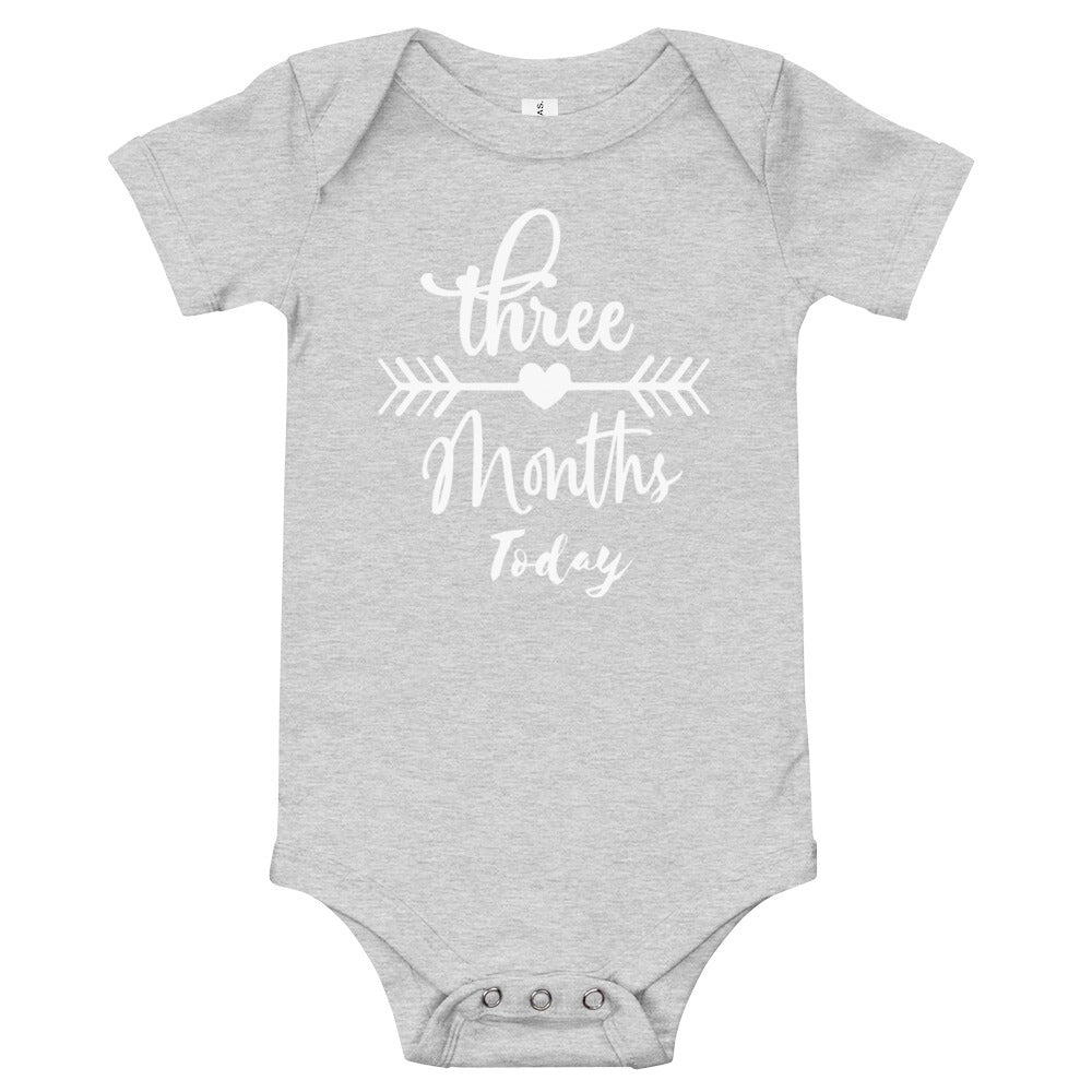 Three Months Today Baby short sleeve one piece bodysuit